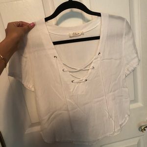 White criss cross top